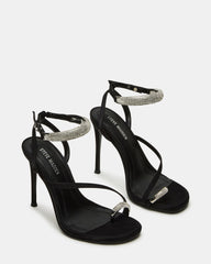 TIA RHINESTONES BLACK SATIN