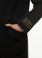 The Cocoon Long Coat - Wool Cashmere - BLACK