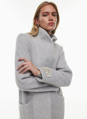 The Cocoon Long Coat - Wool Cashmere - HEATHER LIGHT GREY