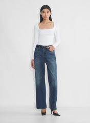 Original Contour Squareneck Hip Longsleeve - BRIGHT WHITE