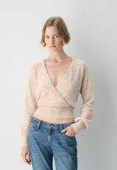 SoftSpoke™ Dear Wrap Sweater - HEATHER LIGHT OATMEAL