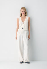 Basque Sweater Vest - LIGHT BIRCH