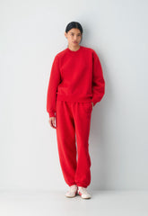 Cozy Sweatfleece Perfect Crew Sweatshirt - FLASHING RED