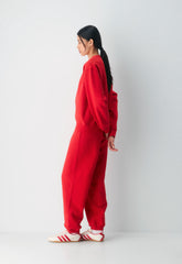 Cozy Sweatfleece Perfect Crew Sweatshirt - FLASHING RED