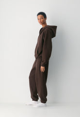 Cozy Sweatfleece Perfect Zip Hoodie - RICH MOCHA BROWN