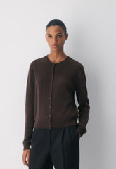 Bare Cashmere Noteworthy Cardigan - RICH MOCHA BROWN