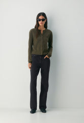 Bare Cashmere Noteworthy Cardigan - DARK OLIVE