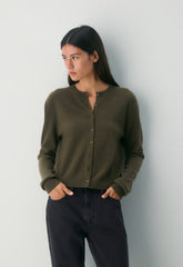 Bare Cashmere Noteworthy Cardigan - DARK OLIVE