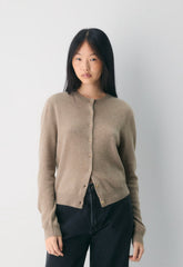 Bare Cashmere Noteworthy Cardigan - HEATHER NOMAD TAUPE
