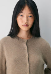 Bare Cashmere Noteworthy Cardigan - HEATHER NOMAD TAUPE