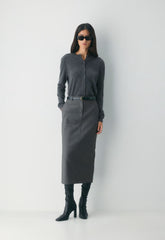 Bare Cashmere Noteworthy Cardigan - HEATHER CHARCOAL