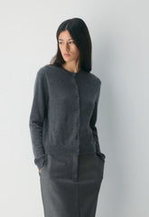 Bare Cashmere Noteworthy Cardigan - HEATHER CHARCOAL