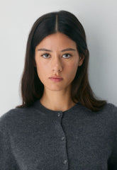 Bare Cashmere Noteworthy Cardigan - HEATHER CHARCOAL