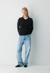 Essential Cashmere Context Sweater - BLACK