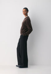 Essential Cashmere Relic Sweater - RICH MOCHA BROWN