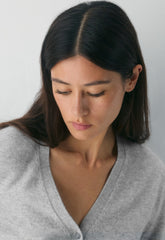 Bare Cashmere Laureate Cardigan - HEATHER CHROME