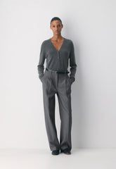 Bare Cashmere Laureate Cardigan - HEATHER CHARCOAL