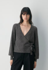 SoftSpoke™ Cassidy Wrap Sweater - HEATHER CHARCOAL