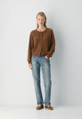 Essential Wool Cashmere London Cardigan - CHOCOLATIER BROWN