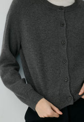 Essential Wool Cashmere London Cardigan - HEATHER CHARCOAL
