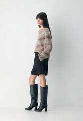 Harlow Sweater - HTHR STN GR /MULTI