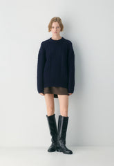 Heritage Knit Merino Wool Crew Sweater - ADMIRAL