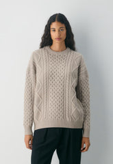 Heritage Knit Merino Wool Crew Sweater - HEATHER NOMAD TAUPE