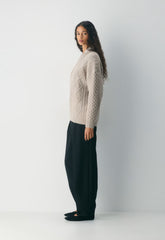Heritage Knit Merino Wool Crew Sweater - HEATHER NOMAD TAUPE