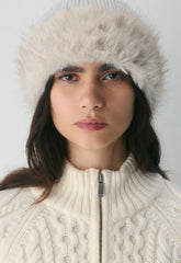 Cable Knit Merino Wool Mastery 1/4 Zip - WHISPER WHITE