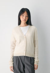 Bare Cashmere Laureate Cardigan - HEATHER LIGHT OATMEAL
