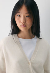 Bare Cashmere Laureate Cardigan - HEATHER LIGHT OATMEAL