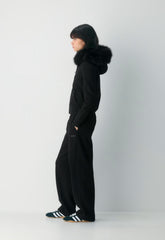 Cozy Sweatfleece Snug Zip Hoodie - BLACK/BLACK
