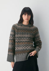 Harlow Sweater - DARK H GREY/ MULTI
