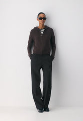 Essential Cashmere Idyllic Zip Hoodie - RICH MOCHA BROWN