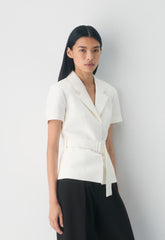 Brynn Shortsleeve Blazer - Sway Crepe - LIGHT BIRCH