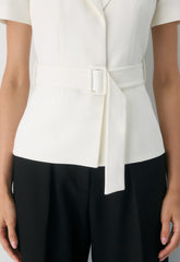 Brynn Shortsleeve Blazer - Sway Crepe - LIGHT BIRCH