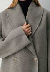 The Mezzanine Double-Faced Coat - Luxe (Re)Wool - HEATHER DARK TAUPE