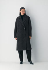The Slouch™ Coat - Soft Wool Cashmere - HERRINGBN BLACK/GREY