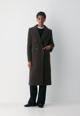 The Constant™ Coat - Soft Wool Cashmere - HERRINGBONE R M BR/BLK