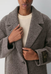 The Only Coat - Soft Wool Cashmere - SNOW TWEED R M BR/TP