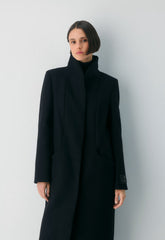 The Cocoon Long Coat - Luxe Wool Cashmere - BLACK