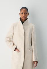 The Cocoon Long Coat - Luxe Wool Cashmere - HEATHER LIGHT OATMEAL