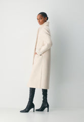 The Cocoon Long Coat - Luxe Wool Cashmere - HEATHER LIGHT OATMEAL
