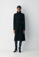 The Connor Long Coat - Soft Wool Cashmere - BLACK