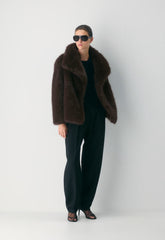 St. Moritz Coat - Arctic Faux Fur - RICH MOCHA BROWN
