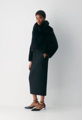 Chamonix Coat - Arctic Faux Fur - BLACK