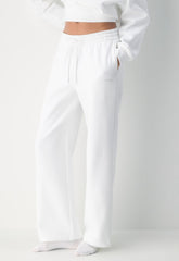 Cozy Sweatfleece Boyfriend Wide Sweatpant - WHITE
