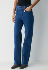 Denim Forum Remy Hi-Rise Wide Jean - TRUE MEDIUM BLUE