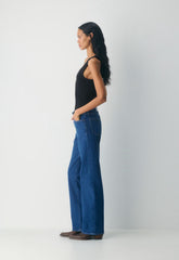 Denim Forum Remy Hi-Rise Wide Jean - TRUE MEDIUM BLUE