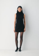 Essential Wool Cashmere Outline Dress - BLACK